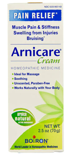 Boiron Arnicare Cream Natural Soothing Relief for Joint Pain, Muscle Pain, Swelling, Soreness, and Stiffness - Fast Absorbing and Fragrance-Free - 2.5 oz