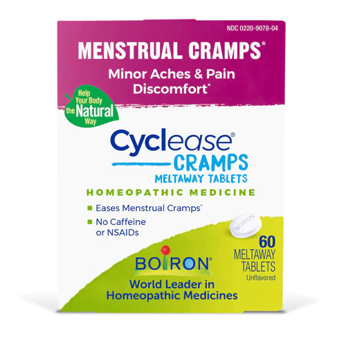 Boiron Cyclease Cramps Tablets for Relief from Menstrual Cramps, Aches, Pain, and Discomfort - 60 Count