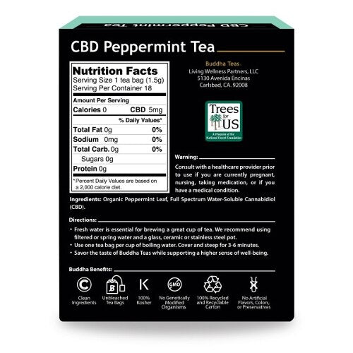 Buddha Teas - CBD Peppermint Tea 18 Tea Bags