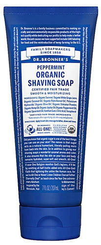 Dr. Bronner&#39;s Organic Shaving Soap Peppermint, 7 fl oz