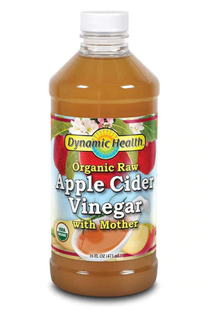Dynamic Health Certified Organic Raw Apple Cider Vinegar with Mother | Unfiltered, Unpasteurized | 16 FL OZ