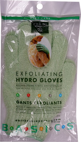 Earth Therapeutics Exfoliating Hydro Gloves Assorted Colors, 1 Pair