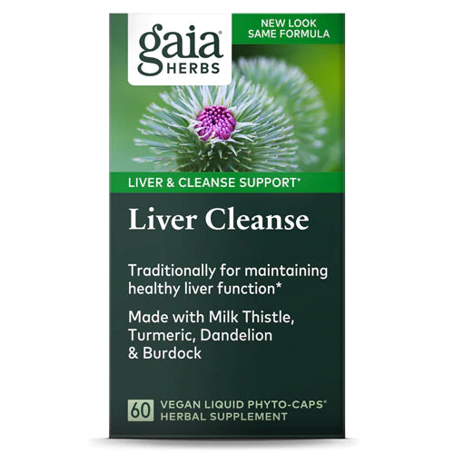 Gaia Herbs Liver Cleanse - Liver Health Support Herbal Supplement with Milk Thistle, Burdock, Turmeric Curcumin, Dandelion, and More - 60 Vegan Liquid Phyto-Caps (30 Servings)
