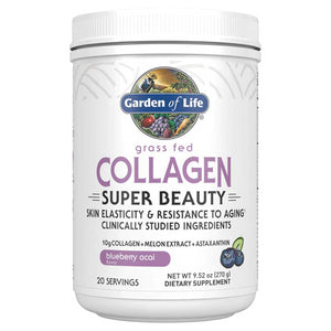 Garden of Life Grass Fed Collagen Super Beauty Powder - Blueberry Acai, 20 Servings, Collagen Powder for Women Skin Hair Nails Joints, Collagen Peptides Powder, Collagen Protein, Collagen Supplements