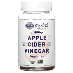 Garden of Life Apple Cider Vinegar Gummies USDA Organic ACV Gummy Vitamins Made with Real Fruit Blend, Whole Food Vitamin B12 - Vegan, Gluten Free, Non-GMO, Kosher - 60 Gummie