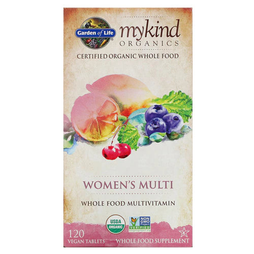 Garden of Life Organics Multivitamin for Women, Womens Multi with Vitamin C, D, Folate, B6, B12, Biotin, Iron, Vegan Whole Food Vitamins for Women, Energy, Skin, Nails, 120 Tablets