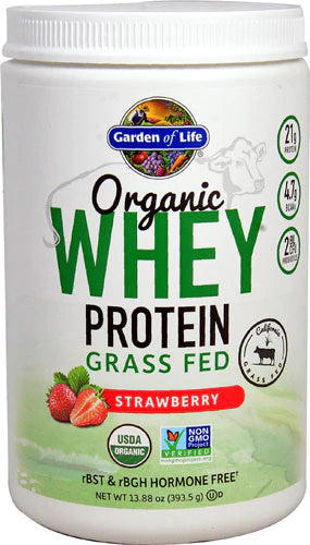 Garden of Life Organic Whey Protein Grass Fed Strawberry, 12 Servings