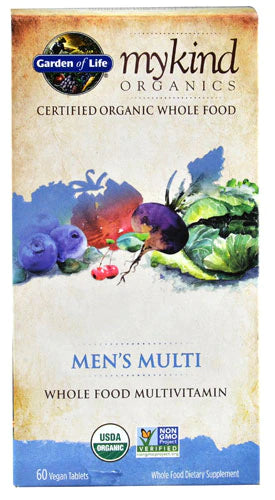 Garden of Life Organics Whole Food Multivitamin for Men, 60 Tablets, Vegan Mens Vitamins and Minerals for Mens Health and Well-Being, Certified Organic Vegan Mens Multi