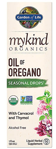 Garden of Life Organics Oil of Oregano Seasonal Drops 1fl oz (30 mL) Liquid, Concentrated Plant Based Immune Support - Alcohol-Free, Organic, Non-GMO, Vegan & Gluten Free Herbal Supplements
