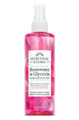 Heritage Products Atomizer Mist Sprayer Rosewater and Glycerin, 8 fl oz
