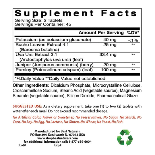 Best Naturals Water Pill with Potassium 90 Tablets - Supports Elimination of Water Retention Also Called Diuretic