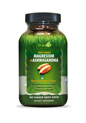 Irwin Naturals Triple-Source Magnesium + Ashwagandha, 60 Liquid Softgels