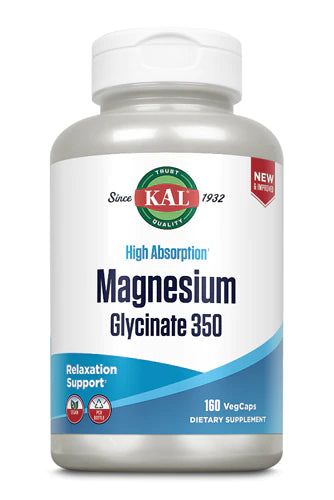 KAL Magnesium Glycinate 350, 160 VegCaps