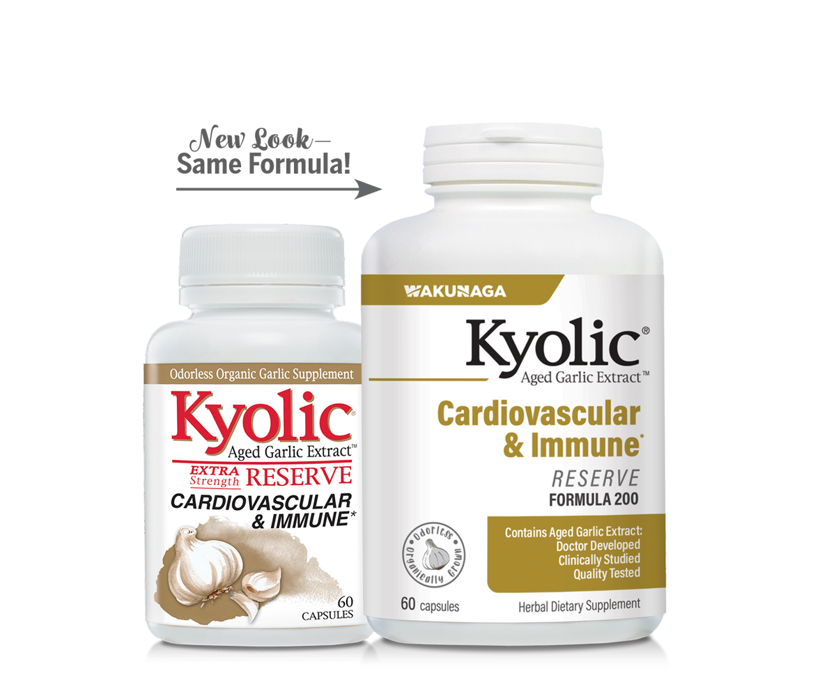 Kyolic Aged Garlic Extract Formula 200, Cardiovascular & Immune, Reserve 120 Capsules