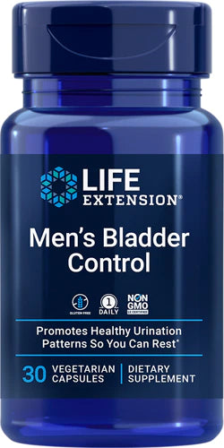 Life Extension Men&#39;s Bladder Support, melatonin, beta-sitosterol, lycopene, Nighttime Urination, Sleep Patterns, Prostate Health, Bladder Support, Gluten Free, Non-GMO, Vegetarian, 30 Capsules