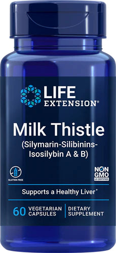 Life Extension Milk Thistle, silymarin, silibinins, isosilybin A & B, Delivers Full-Spectrum Milk Thistle Benefits for Liver Health, Non-GMO, Gluten-Free, Vegetarian, 60 Capsules