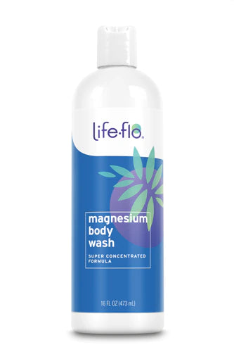 LIFE-FLO Magnesium Body Wash, Refreshing, Moisturizing Liquid Soap with Magnesium Chloride from the Zechstein Seabed, Peppermint Oil and Rosemary Oil, 60-Day Guarantee, Not Tested on Animals, 16oz