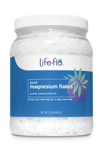 LIFE-FLO Pure Magnesium Bath Flakes - Epsom Salt Soak Alternative - Unscented Magnesium Flakes from The Zechstein Seabed - Relaxing Foot Bath with Ancient Trace Minerals - 60-Day Guarantee, 44oz