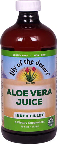 Lily Of The Desert Aloe Vera Juice Drink, Inner Fillet, Vegan Dietary & Immune Support, Gluten Free Liquid Digestive Aid, No Water Added, 16 Fl Oz