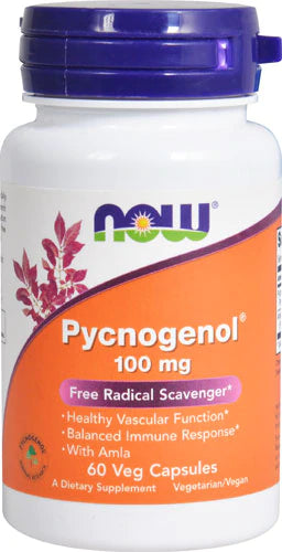 NOW Foods Pycnogenol, 100 mg, 60 Veggie Caps