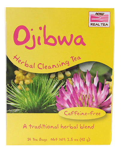 NOW Foods Real Tea Ojibwa Herbal Cleansing Tea, 24 Tea Bags