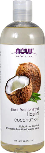NOW Foods Solutions, Liquid Coconut Oil, Light and Nourishing, Promotes Healthy-Looking Skin and Hair, 16-Ounce
