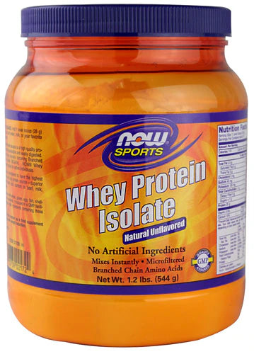 NOW Foods Sports Whey Protein Isolate Natural Unflavored, 1.2 lb