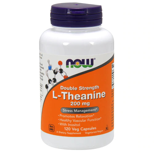 NOW Foods Supplements, L-Theanine 200 mg with Inositol, Stress Management*, 120 Veg Capsules