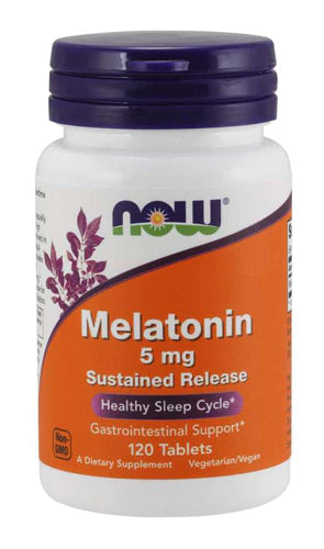 NOW Foods Supplements, Melatonin 5 mg, Sustained Release, Formulated for a 4-Hour Release Period, 120 Tablets