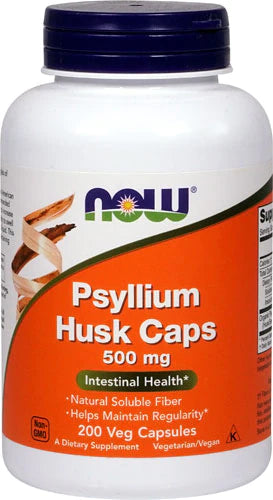 NOW Psyllium Husk Caps, 500 mg, 200 Capsules