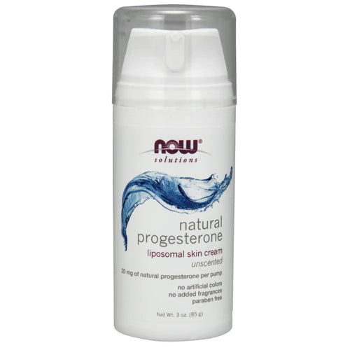 NOW Solutions Natural Progesterone Cream Unscented, 3 oz