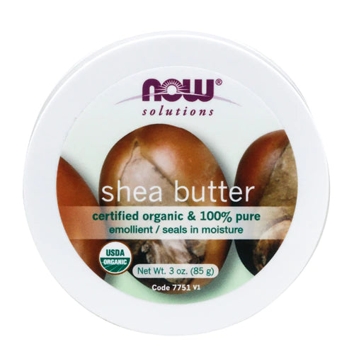 NOW Foods Solutions, Certified Organic Shea Butter, Moisturizer For Rough And Dry Skin, Travel Size, 3-Ounce