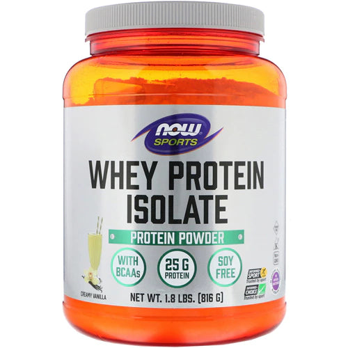 NOW Sports Whey Protein Isolate Creamy Vanilla, 1.8 lbs