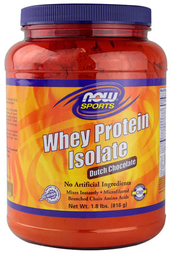 NOW Sports Whey Protein Isolate Dutch Chocolate, 1.8 lbs