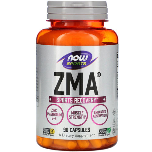 NOW Foods Sports Nutrition, ZMA (Zinc, Magnesium and Vitamin B-6), Enhanced Absorption, Sports Recovery*, 90 Capsules