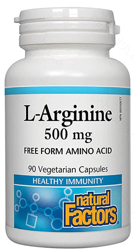 Natural Factors L-Arginine, 500 mg, 90 Vegetarian Capsules