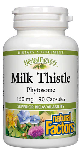 HerbalFactors by Natural Factors, Milk Thistle Phytosome, Promotes Healthy Liver Function with Dandelion and Turmeric, 90 capsules (90 servings)