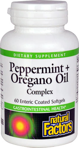 Natural Factors, Peppermint & Oregano Oil Complex, Digestive Aid for Gastrointestinal Health, 60 softgels