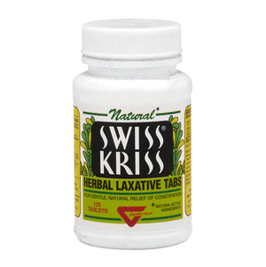 Swiss Kriss Herbal Laxative Tablets, Gentle & Natural Laxatives for Constipation Relief for Adults & Children Over Age 6, Works in 6-12 Hours, Senna Laxative, 120 Tablets Total