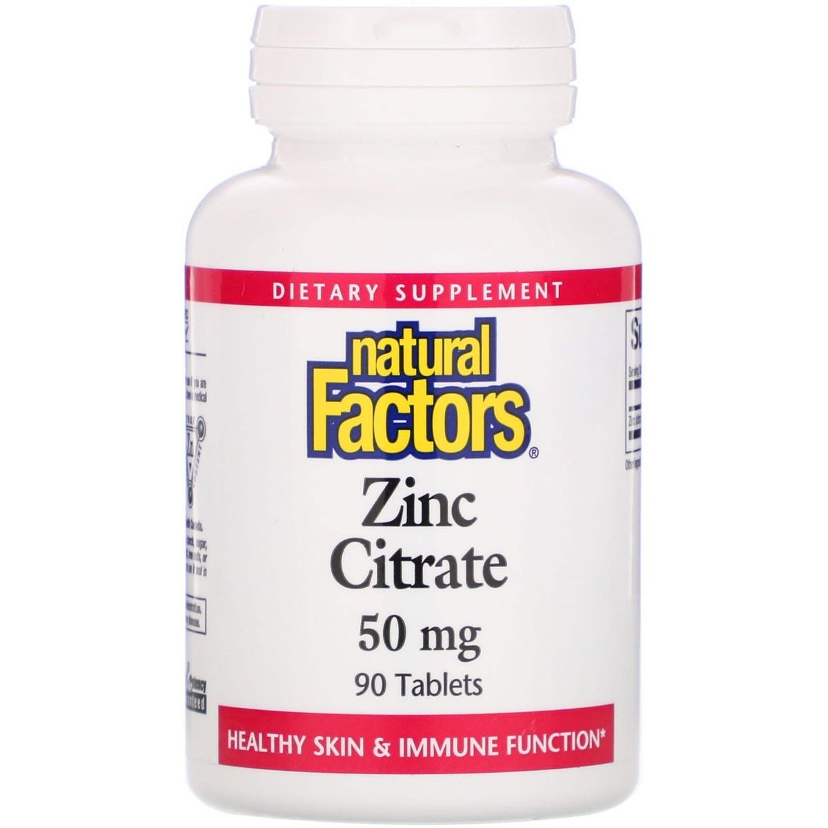 Natural Factors Zinc Citrate, 50 mg, 90 Tablets