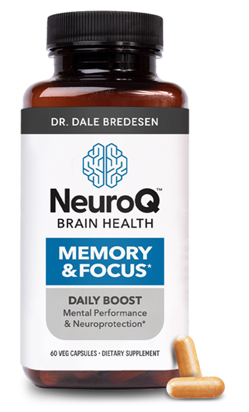 NeuroQ Memory &amp; Focus - Boosts Cognitive Performance &amp; Healthy Brain Function - Neuroprotective Formula by Dr. Dale Bredesen - Gotu Kola Ginkgo Phosphatidylserine Coffee Fruit &amp; Propolis - 60 Capsules