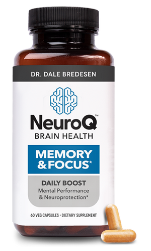 NeuroQ Memory & Focus - Boosts Cognitive Performance & Healthy Brain Function - Neuroprotective Formula by Dr. Dale Bredesen - Gotu Kola Ginkgo Phosphatidylserine Coffee Fruit & Propolis - 60 Capsules