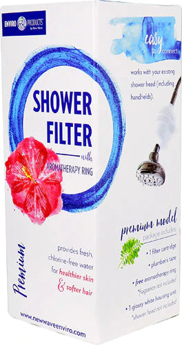 New Wave Enviro Premium Shower Filter Gloss White Finish, 1 Filter