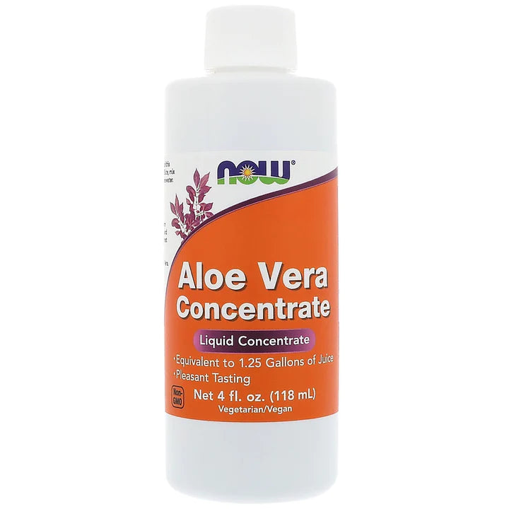 NOW Foods Supplements, Aloe Vera Concentrate (40:1 Concentrate Contains Active Polysaccharides), 4-Ounce