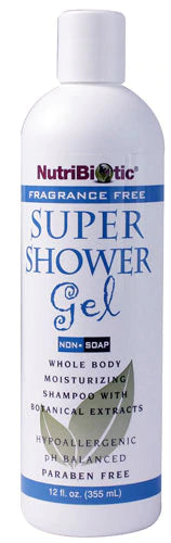 NutriBiotic Super Shower Gel Fragrance Free, 12 fl oz