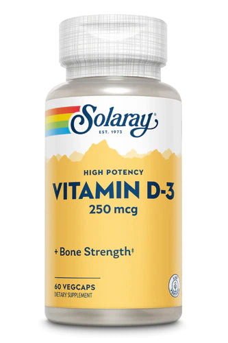 SOLARAY Vitamin D3 10000IU (250 mcg) - High Potency Vitamin D - with VIT D3 as Cholecalciferol - Strong Bones and Immune Support Supplement - 60-Day Guarantee, 60 Servings, 60 VegCaps