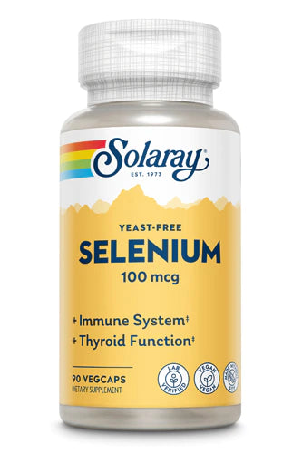 Solaray Yeast Free Selenium 100mcg, Healthy Immune &amp; Thyroid Function Support, Enhanced Absorption, 90 Serv, 90 VegCaps