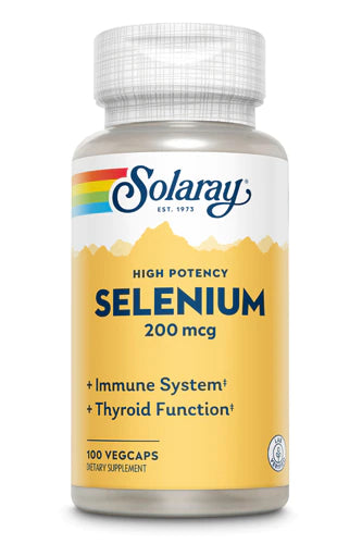 Solaray Selenium, High Potency, Healthy Immune System, Thyroid Function &amp; Antioxidant Support, 100 VegCaps