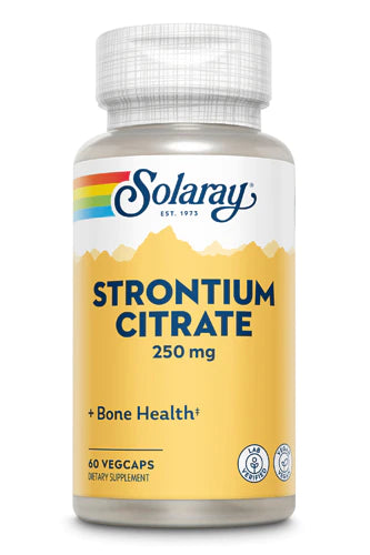 Solaray Strontium Citrate 250 mg | Healthy Bones &amp; Teeth Support | Gentle Digestion, Enhanced Absorption | 60 VegCaps