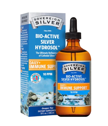 Sovereign Silver Immune Support - Colloidal Silver, Bio-Active Silver Hydrosol, 10 ppm, Liquid Dropper, 8 Fl Oz, (236 mL)